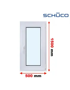 Okno PCV 50 x 150 cm Rozwierno-Uchylne Trzyszybowe Schüco LivIng 82