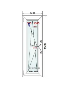 Okno PCV 50 x 150 cm Rozwierno-Uchylne Trzyszybowe Schüco LivIng 82 2