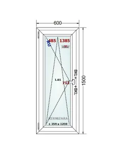 Okno PCV 60 x 150 cm Rozwierno-Uchylne Trzyszybowe Schüco LivIng 82 2