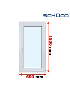 Okno PCV 60 x 150 cm Rozwierno-Uchylne Trzyszybowe Schüco LivIng 82