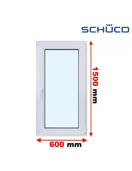 Okno PCV 60 x 150 cm Rozwierno-Uchylne Trzyszybowe Schüco LivIng 82