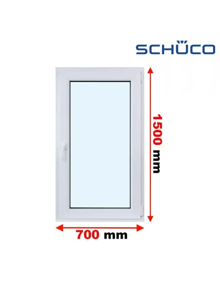Okno PCV 70 x 150 cm Rozwierno-Uchylne Trzyszybowe Schüco LivIng 82