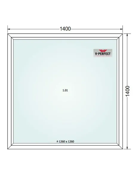 Okno PCV 140 x 140 cm FIX Trzyszybowe Schüco LivIng 82