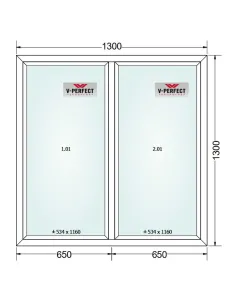 Okno PCV 130 x 130 cm FIX-FIX Trzyszybowe Schüco LivIng 82 2