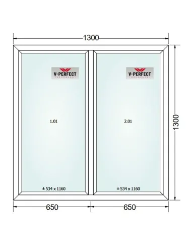 Okno PCV 130 x 130 cm FIX-FIX Trzyszybowe Schüco LivIng 82