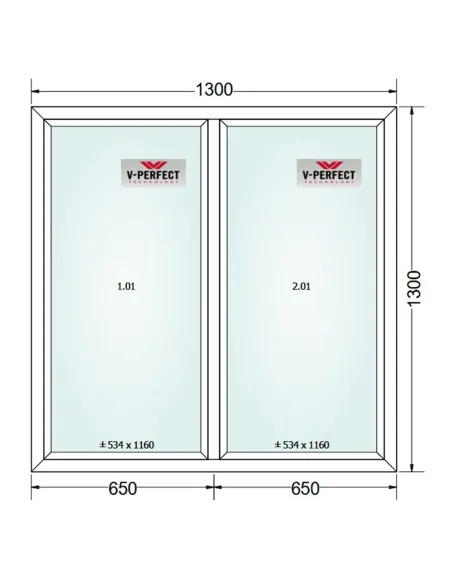 Okno PCV 130 x 130 cm FIX-FIX Trzyszybowe Schüco LivIng 82