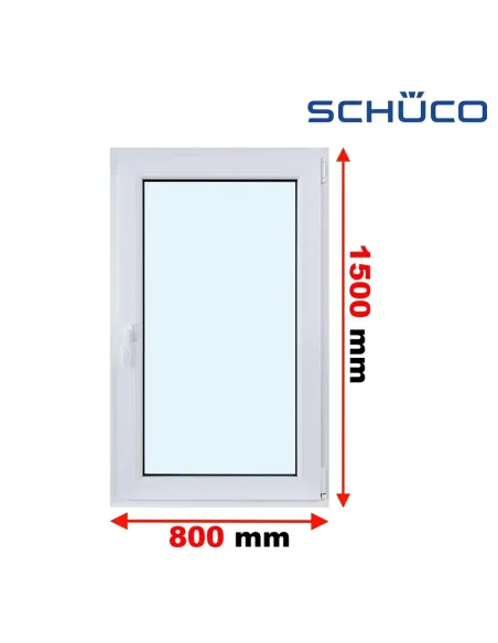 Okno PCV 80 x 150 cm Rozwierno-Uchylne Trzyszybowe Schüco LivIng 82