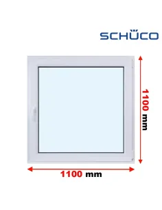 Okno PCV 110 x 110 cm Rozwierno-Uchylne Trzyszybowe Schüco LivIng 82