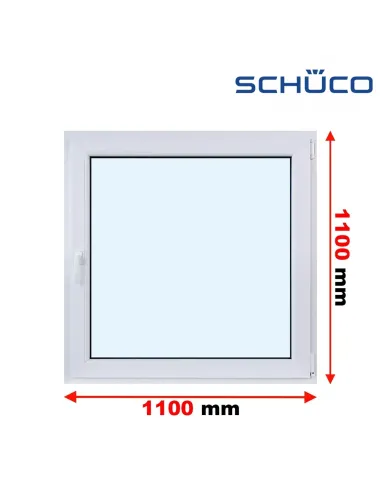 Okno PCV 110 x 110 cm Rozwierno-Uchylne Trzyszybowe Schüco LivIng 82