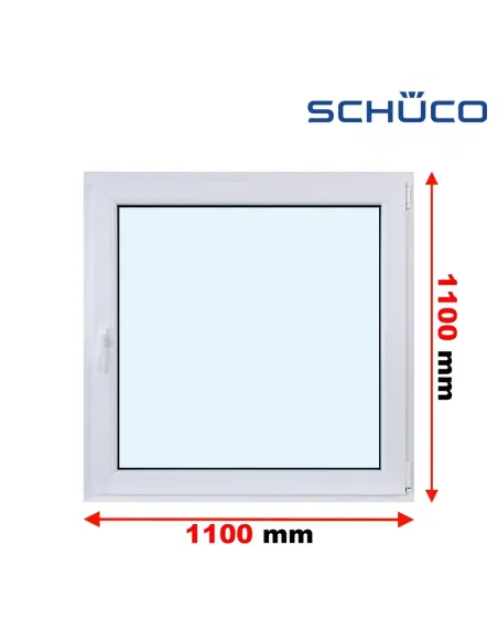 Okno PCV 110 x 110 cm Rozwierno-Uchylne Trzyszybowe Schüco LivIng 82