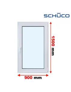Okno PCV 90 x 150 cm Rozwierno-Uchylne Trzyszybowe Schüco LivIng 82