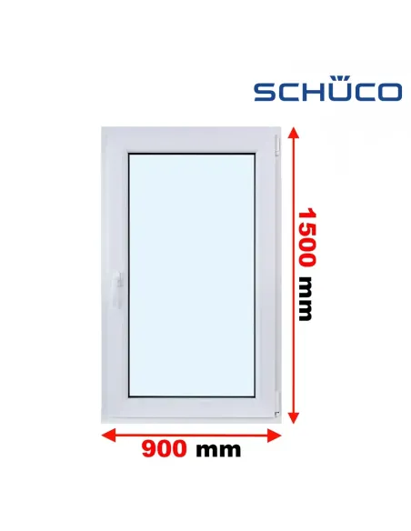 Okno PCV 90 x 150 cm Rozwierno-Uchylne Trzyszybowe Schüco LivIng 82