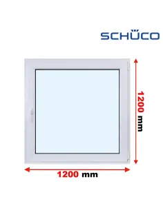 Okno PCV 120 x 120 cm Rozwierno-Uchylne Trzyszybowe Schüco LivIng 82