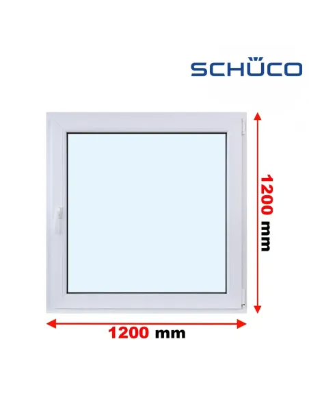 Okno PCV 120 x 120 cm Rozwierno-Uchylne Trzyszybowe Schüco LivIng 82