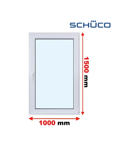Okno PCV 100 x 150 cm Rozwierno-Uchylne Trzyszybowe Schüco LivIng 82