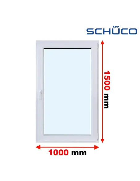 Okno PCV 100 x 150 cm Rozwierno-Uchylne Trzyszybowe Schüco LivIng 82