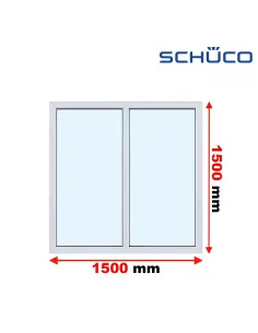 Okno PCV 150 x 150 cm FIX-FIX Trzyszybowe Schüco LivIng 82