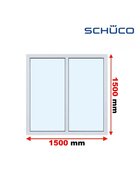 Okno PCV 150 x 150 cm FIX-FIX Trzyszybowe Schüco LivIng 82
