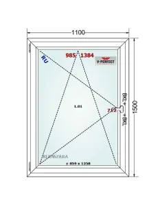 Okno PCV 110 x 150 cm Rozwierno-Uchylne Trzyszybowe Schüco LivIng 82 2