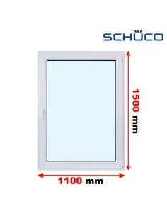 Okno PCV 110 x 150 cm Rozwierno-Uchylne Trzyszybowe Schüco LivIng 82