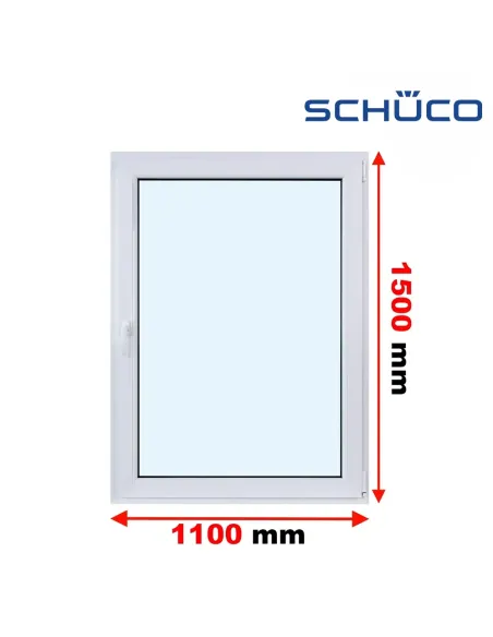 Okno PCV 110 x 150 cm Rozwierno-Uchylne Trzyszybowe Schüco LivIng 82