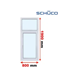 Okno PCV 80 x 190 cm FIX - Rozwierno-Uchylne Trzyszybowe Schüco LivIng 82