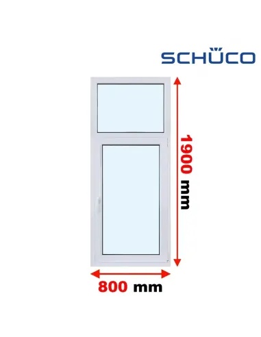 Okno PCV 80 x 190 cm FIX - Rozwierno-Uchylne Trzyszybowe Schüco LivIng 82