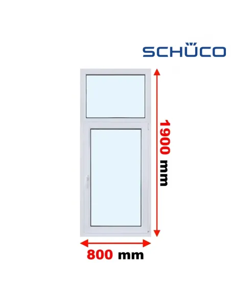 Okno PCV 80 x 190 cm FIX - Rozwierno-Uchylne Trzyszybowe Schüco LivIng 82