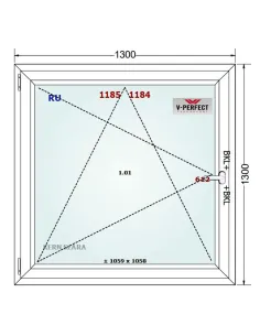 Okno PCV 130 x 130 cm Rozwierno-Uchylne Trzyszybowe Schüco LivIng 82 2