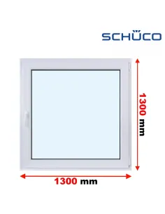 Okno PCV 130 x 130 cm Rozwierno-Uchylne Trzyszybowe Schüco LivIng 82