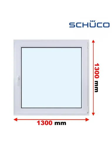 Okno PCV 130 x 130 cm Rozwierno-Uchylne Trzyszybowe Schüco LivIng 82