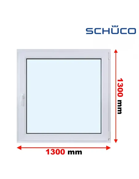 Okno PCV 130 x 130 cm Rozwierno-Uchylne Trzyszybowe Schüco LivIng 82