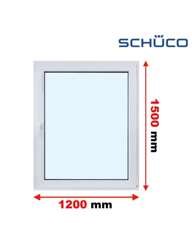 Okno PCV 120 x 150 cm Rozwierno-Uchylne Trzyszybowe Schüco LivIng 82