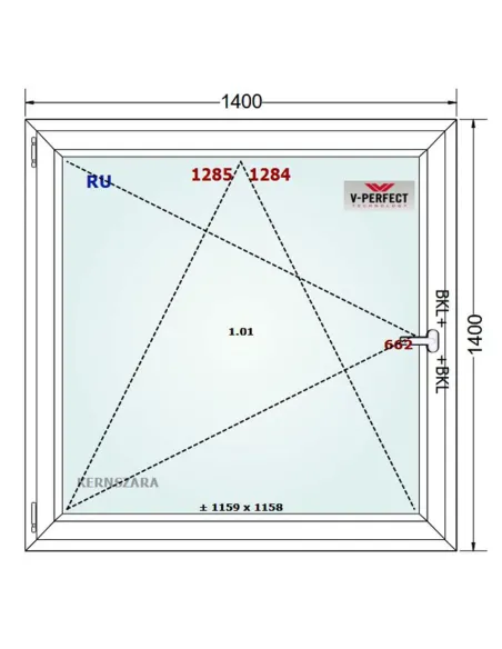 Okno PCV 140 x 140 cm Rozwierno-Uchylne Trzyszybowe Schüco LivIng 82