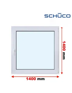 Okno PCV 140 x 140 cm Rozwierno-Uchylne Trzyszybowe Schüco LivIng 82
