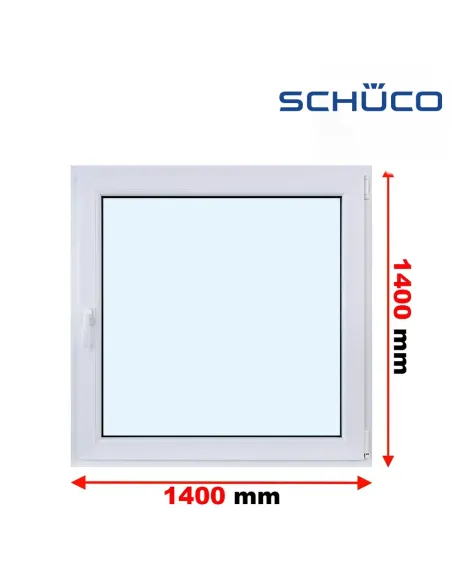 Okno PCV 140 x 140 cm Rozwierno-Uchylne Trzyszybowe Schüco LivIng 82
