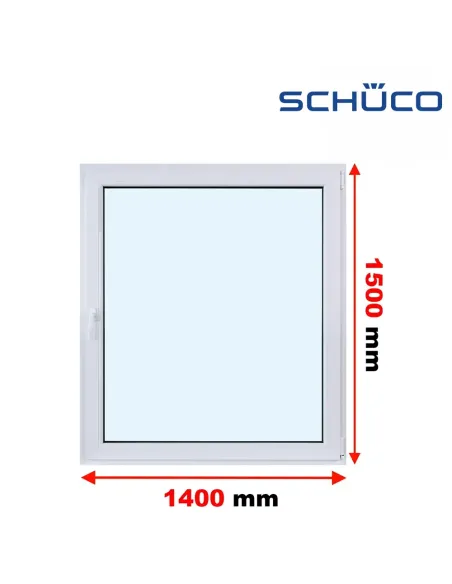 Okno PCV 140 x 150 cm Rozwierno-Uchylne Trzyszybowe Schüco LivIng 82