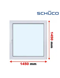 Okno PCV 145 x 145 cm Rozwierno-Uchylne Trzyszybowe Schüco LivIng 82