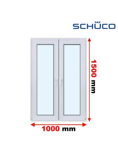 Okno PCV 100 x 150 cm Rozwierne - Rozwierno-Uchylne Trzyszybowe Schüco LivIng 82