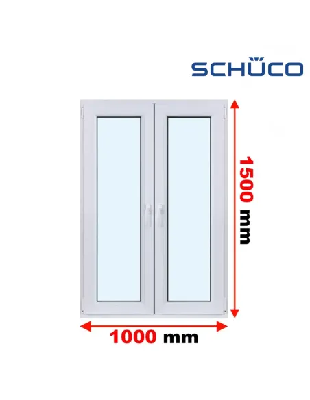 Okno PCV 100 x 150 cm Rozwierne - Rozwierno-Uchylne Trzyszybowe Schüco LivIng 82