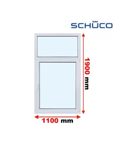 Okno PCV 110 x 190 cm FIX - Rozwierno-Uchylne Trzyszybowe Schüco LivIng 82