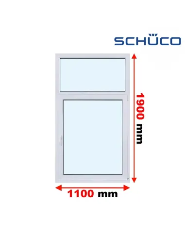 Okno PCV 110 x 190 cm FIX - Rozwierno-Uchylne Trzyszybowe Schüco LivIng 82