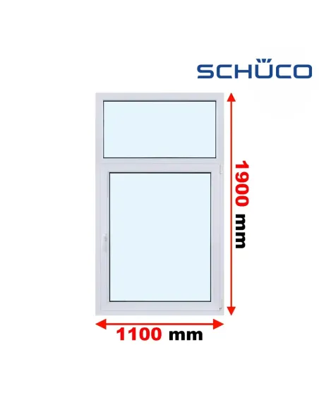 Okno PCV 110 x 190 cm FIX - Rozwierno-Uchylne Trzyszybowe Schüco LivIng 82