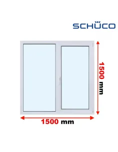 Okno PCV 150 x 150 cm Rozwierno-Uchylne - FIX Trzyszybowe Schüco LivIng 82