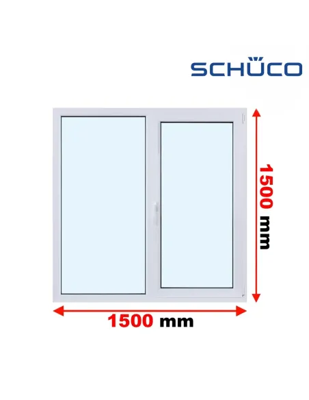 Okno PCV 150 x 150 cm Rozwierno-Uchylne - FIX Trzyszybowe Schüco LivIng 82