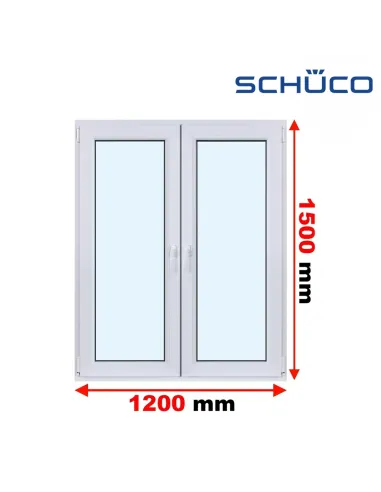 Okno PCV 120 x 150 cm Rozwierne - Rozwierno-Uchylne Trzyszybowe Schüco LivIng 82