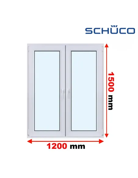 Okno PCV 120 x 150 cm Rozwierne - Rozwierno-Uchylne Trzyszybowe Schüco LivIng 82