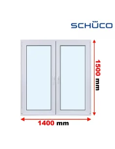 Okno PCV 140 x 150 cm Rozwierne - Rozwierno-Uchylne Trzyszybowe Schüco LivIng 82