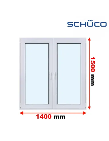 Okno PCV 140 x 150 cm Rozwierne - Rozwierno-Uchylne Trzyszybowe Schüco LivIng 82