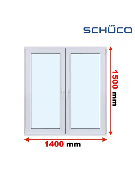 Okno PCV 140 x 150 cm Rozwierne - Rozwierno-Uchylne Trzyszybowe Schüco LivIng 82
